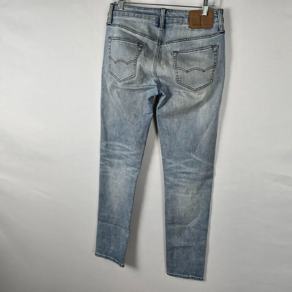 American Eagle Jeans Men's 30 x 32 Blue Skinny Distressed Next Level AirFlex